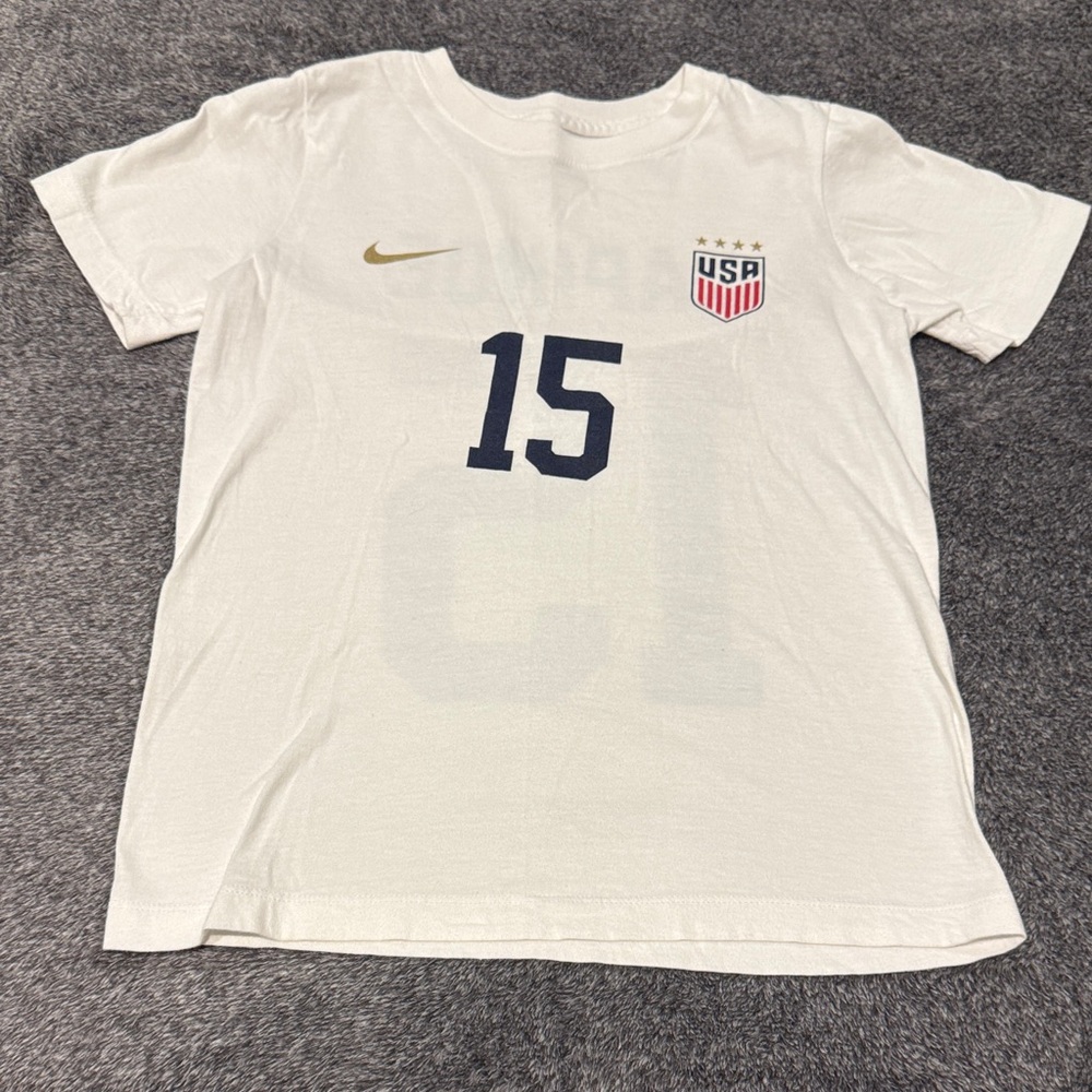 Nike Kids White and Gold Rapinoe Sports Tee